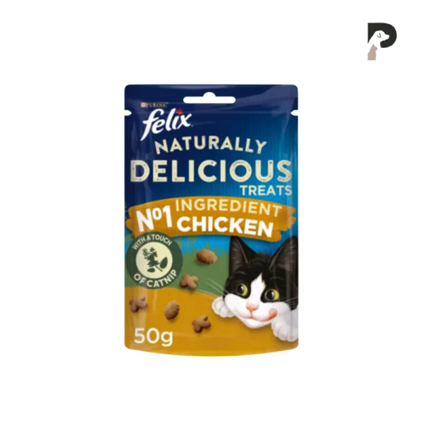felix cat treat with delicious chicken catnip